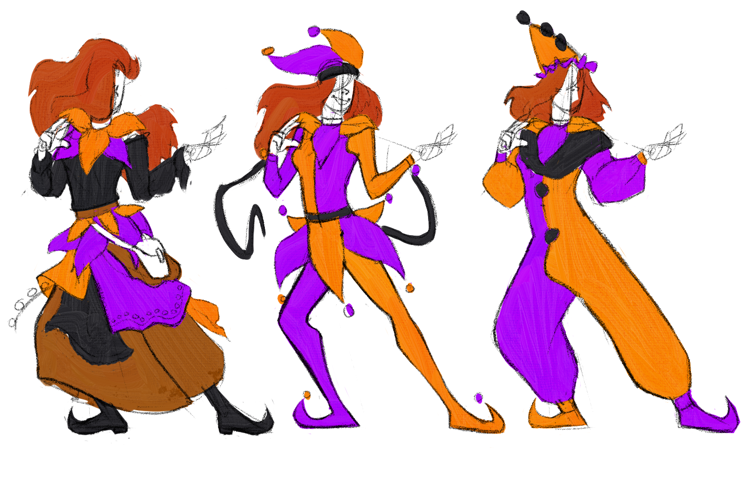 Some concept art for a jester character a friend commissioned